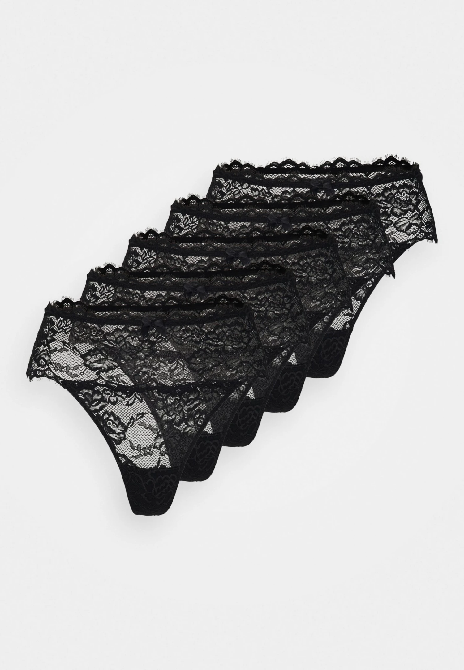 Anna Field 5Pp High Rise Lace Thong - String - Black - Afbeelding 4