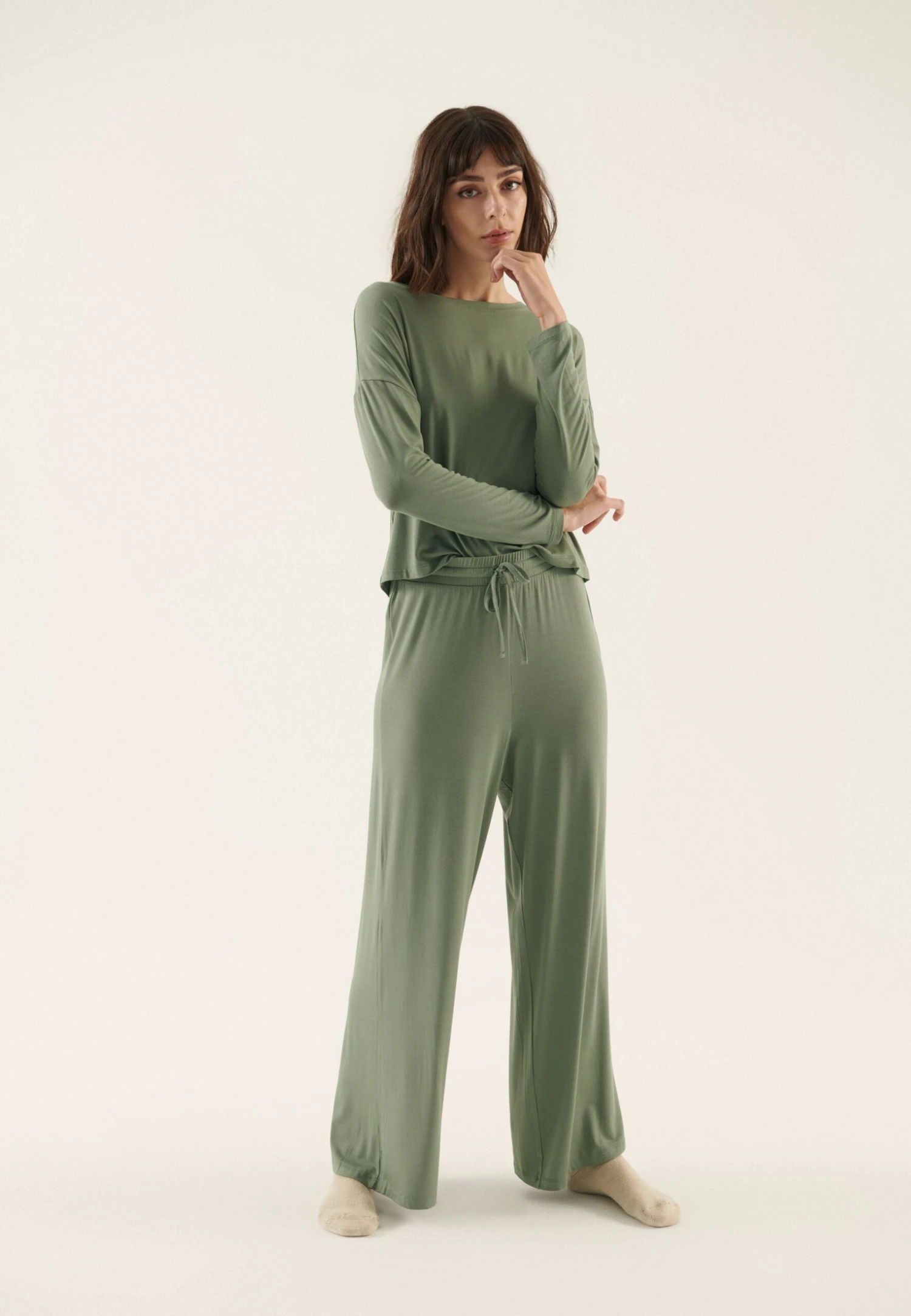 Anna Field Wide Leg - Pyjama - Khaki - Afbeelding 2